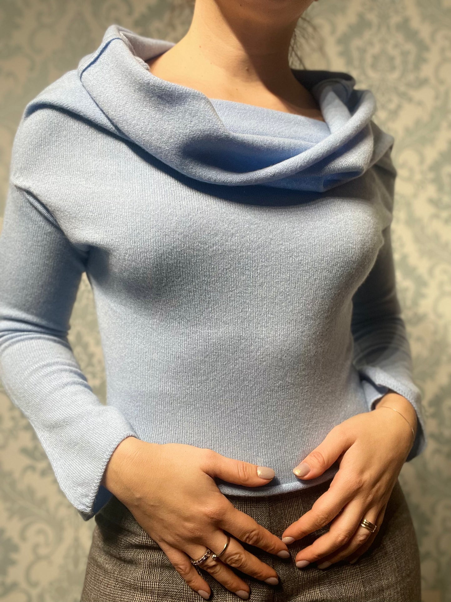Maglia collo anello 100% cashmere